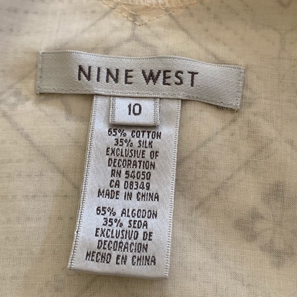 Nine West Brown Cream Geometric Cami Button Top - Picture 5 of 5